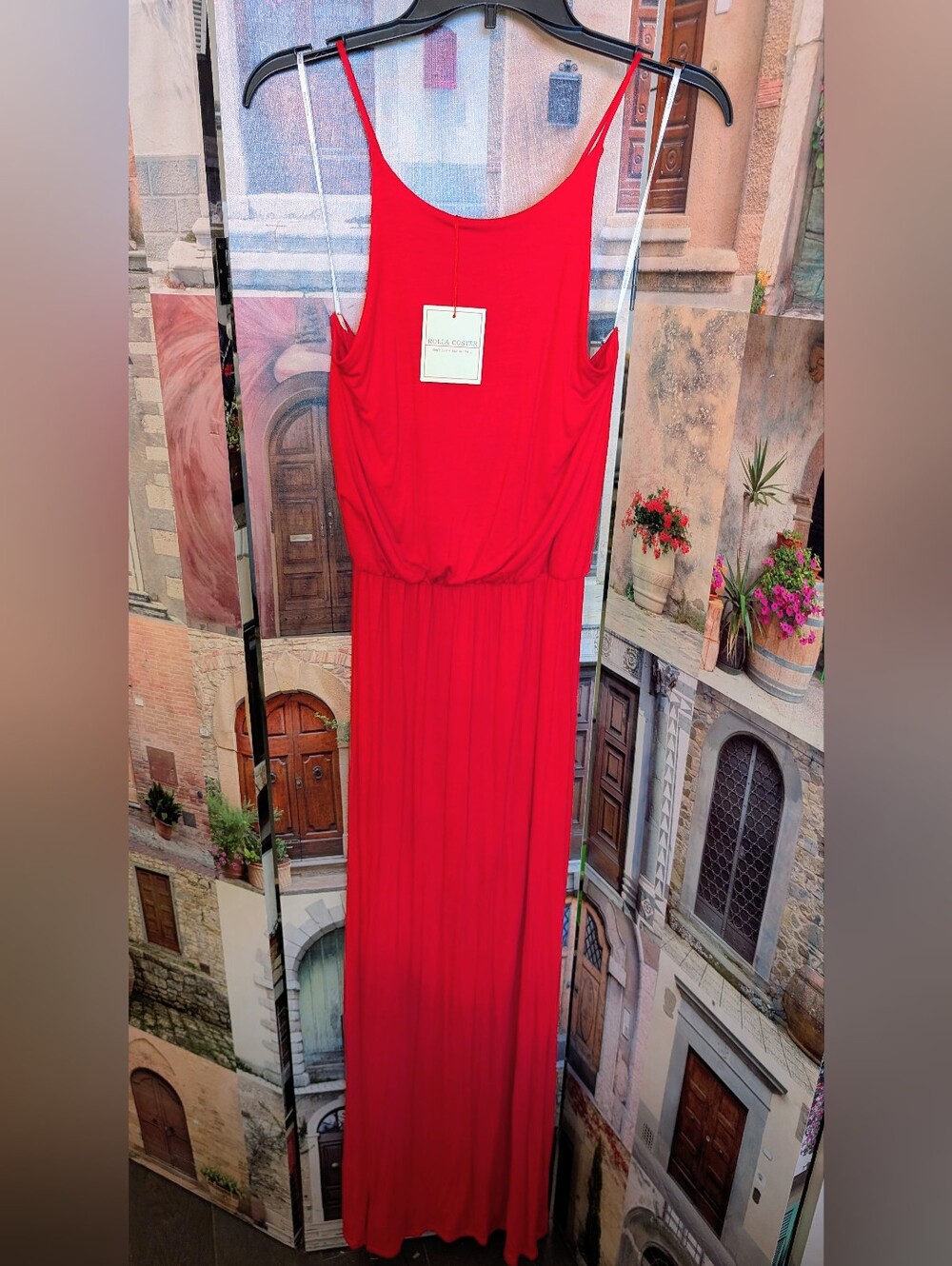 Rolla Coster Vibrant Red Spaghetti-Strap Maxi Dress
